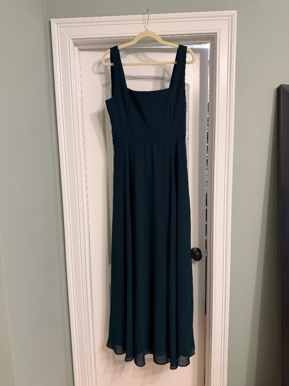 Lulus Love Me Forever Emerald Green Tie-Strap Square Neck Maxi Dress